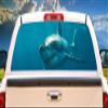 SignMission Great White Rear Window Graphic Truck View Thru Vinyl Decal Back view 1