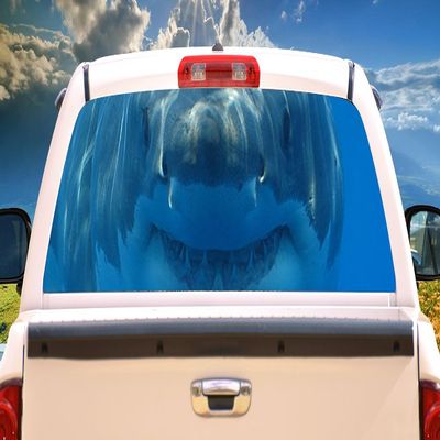 SignMission Shark 1 Rear Window Graphic Decal Tint Film Truck View Thru Vinyl