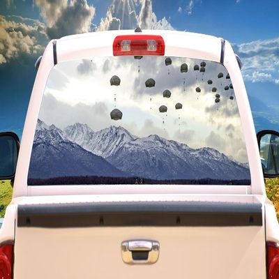 SignMission Touching Down Rear Window Graphic Truck View Thru Vinyl Decal Back