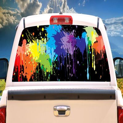 SignMission SplatRear Window Graphic Back Truck Decal SUV View Thru Vinyl