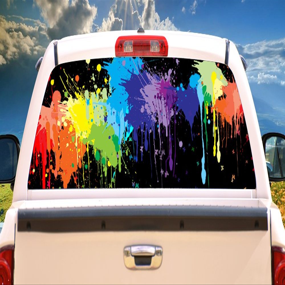 SignMission SplatRear Window Graphic Back Truck Decal SUV View Thru Vinyl