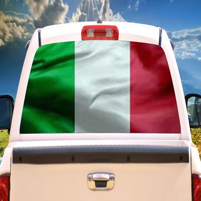 SignMission Italian Flag Rear Window Graphic Italy Truck Decal View Thru Vinyl