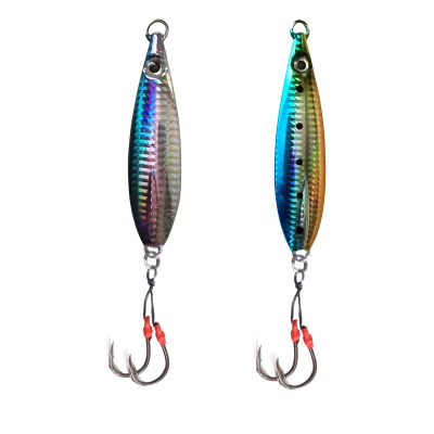 2pcs 250g Fish WOW! Fishing Flat Fall Vertical Trolling Jig with Two Assist Hooks - 2 Colors