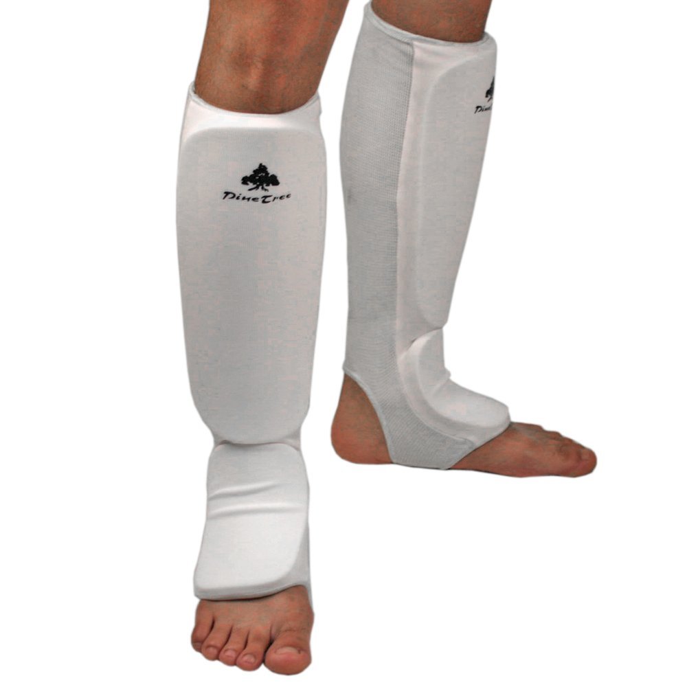 Cloth Shin & Instep Guard for Martial Arts, Taekwondo, Karate Training, Sports (White, XS-CHL)