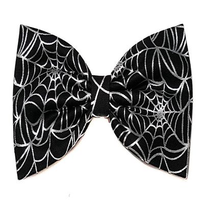EmilyRose Couture Halloween Hair Bow Collection (Headband, Metallic Spider Web/Black)