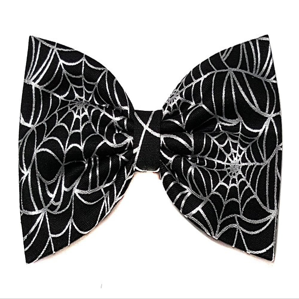 EmilyRose Couture Halloween Hair Bow Collection (Headband, Metallic Spider Web/Black)