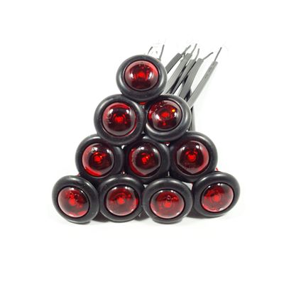 10 USA Made 3/4 RED LED Clearance Marker Bullet Grommet Lights, Model: H2T-34R, Outdoor&Repair Store