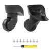 BQLZR Black Luggage Wheels Replacement Plastic Left & Right Swivel Luggage Suitcase Caster Wheels with 4 Holes,Hole Pitch (1.3"/1.54"/1.77"/1.18") 360 Degree Rotation view 1