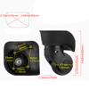 BQLZR Black Luggage Wheels Replacement Plastic Left & Right Swivel Luggage Suitcase Caster Wheels with 4 Holes,Hole Pitch (1.3"/1.54"/1.77"/1.18") 360 Degree Rotation view 2