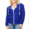 H2H Women Casual Full Zip Up Plush Hoodie Comfy Loose Solid Sweatshirt Long Sleeve Jacket with Pockets BLUE US XL/Asia XL (CWOHOL020) view 1