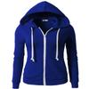 H2H Women Casual Full Zip Up Plush Hoodie Comfy Loose Solid Sweatshirt Long Sleeve Jacket with Pockets BLUE US XL/Asia XL (CWOHOL020) view 4