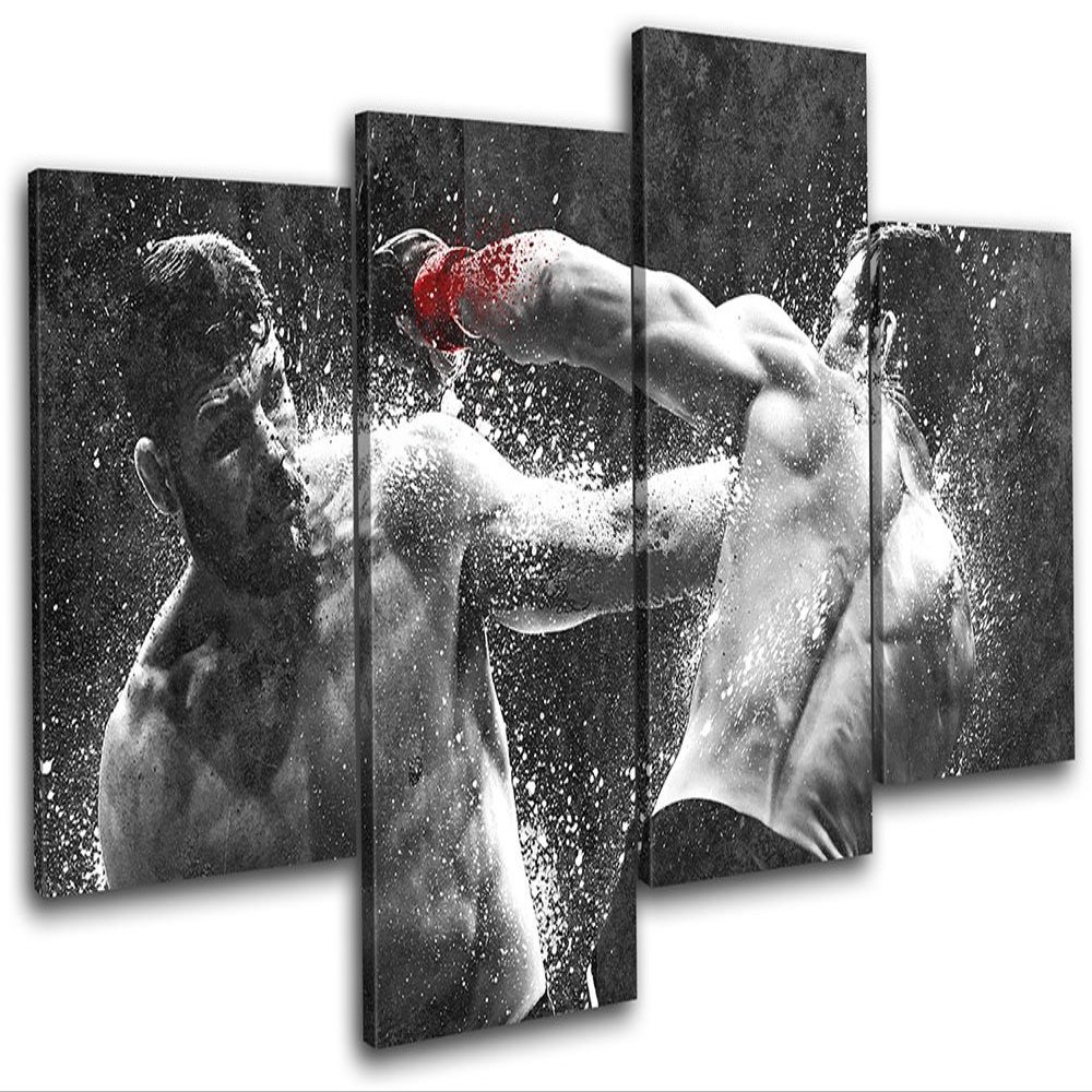 Bold Bloc Design - Michael Bisping UFC MMA Grunge Sports 240x135cm Multi Canvas Art Print Box Framed Picture Wall Hanging - Hand Made in The UK - Framed and Ready to Hang