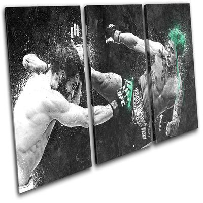 Bold Bloc Design - Louis Gaudinot UFC MMA Grunge Sports 120x60cm Treble Canvas Art Print Box Framed Picture Wall Hanging - Hand Made in The UK - Framed and Ready to Hang