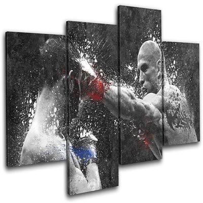 Bold Bloc Design - Cowboy Cerone UFC MMA Grunge Sports 240x135cm MULTI Canvas Art Print Box Framed Picture Wall Hanging - Hand Made In The UK - Framed And Ready To Hang