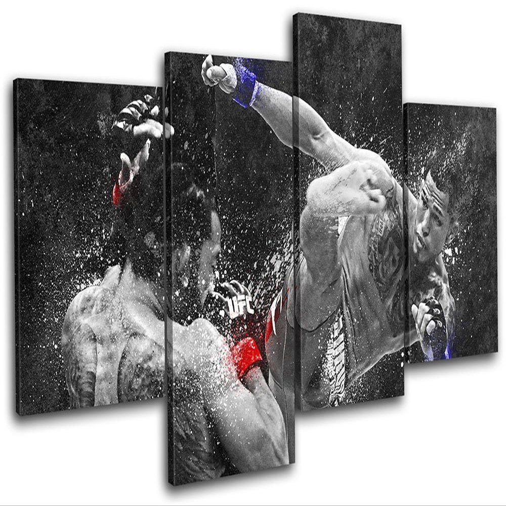 Bold Bloc Design - Anthony Pettis UFC MMA Grunge Sports 200x113cm Multi Canvas Art Print Box Framed Picture Wall Hanging - Hand Made in The UK - Framed and Ready to Hang