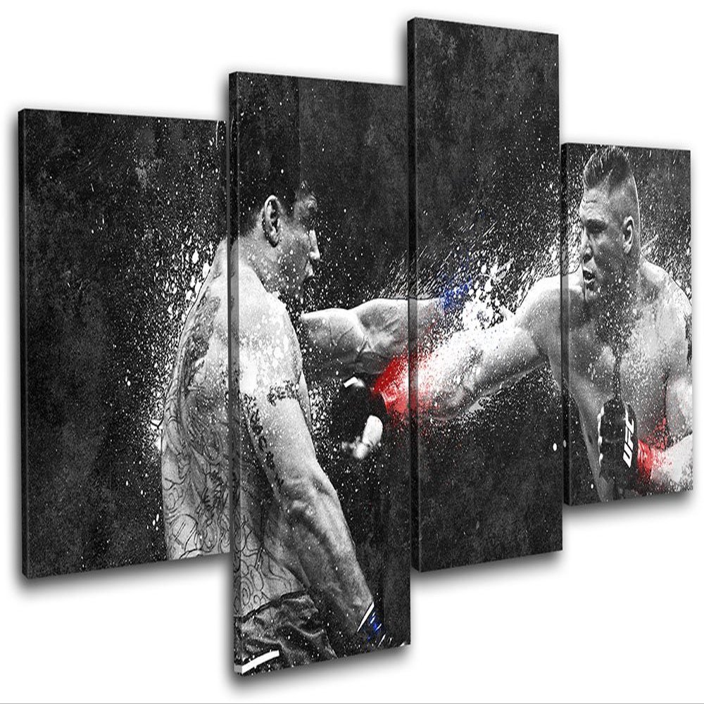 Bold Bloc Design - Brock Lesnar UFC Grunge Sports 200x113cm Multi Canvas Art Print Box Framed Picture Wall Hanging - Hand Made in The UK - Framed and Ready to Hang