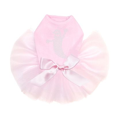 Skinny Rhinestone Ghost - Bling Rhinestone Halloween and Fall Dog Tutu Dress, 2XL Pink