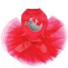 Silver Glitter Ghost - Bling Rhinestone Halloween and Fall Dog Tutu Dress, 3XL Red view 1