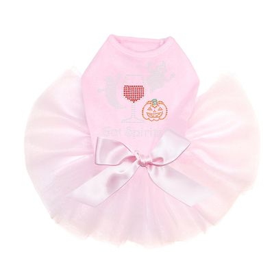 Got Sprits? - Bling Rhinestone Halloween and Fall Dog Tutu Dress, L Pink