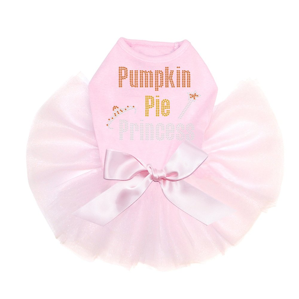 Pumpkin Pie Princess - Bling Rhinestone Halloween and Fall Dog Tutu Dress, 4XL Pink