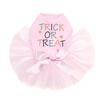 Trick or Treat with Candy Corn - Bling Rhinestone Halloween and Fall Dog Tutu Dress, 4XL Pink view 1
