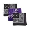 Mechaly Paisley 100% Cotton Bandanas - 3 Pack (2 Black and 1 Purple) view 1