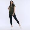 Motherhood Maternity Women's Essential Stretch Secret Fit Over The Belly Pregnancy Crop Capri Legging, Black, Large view 4