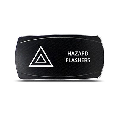CH4X4 Rocker Switch Hazard Flashers Symbol - Horizontal- Green Led