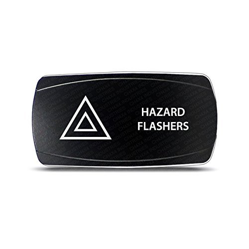 CH4X4 Rocker Switch Hazard Flashers Symbol - Horizontal- Green Led