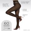 Melas Women's Microfiber Shaper Opaque 60 Denier Control Top Tights Dark Chocolate Q1/Q2 view 3