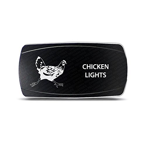 CH4X4 Rocker Switch Chicken Lights Symbol - Horizontal- White Led