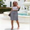Lexi Womens Stretch Pencil Skirts with Functional Pockets, A Line & Destructed Mini Denim Skirts SKS22882 Grey 10 view 3