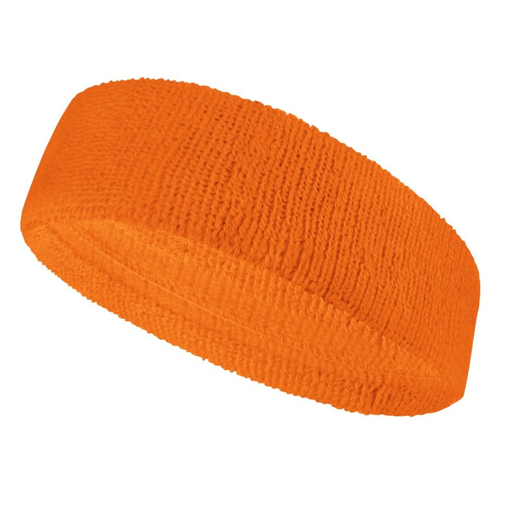 Couver Customize Number/Text Long Premium Light Orange Terry Head Sweatband(1 Piece)