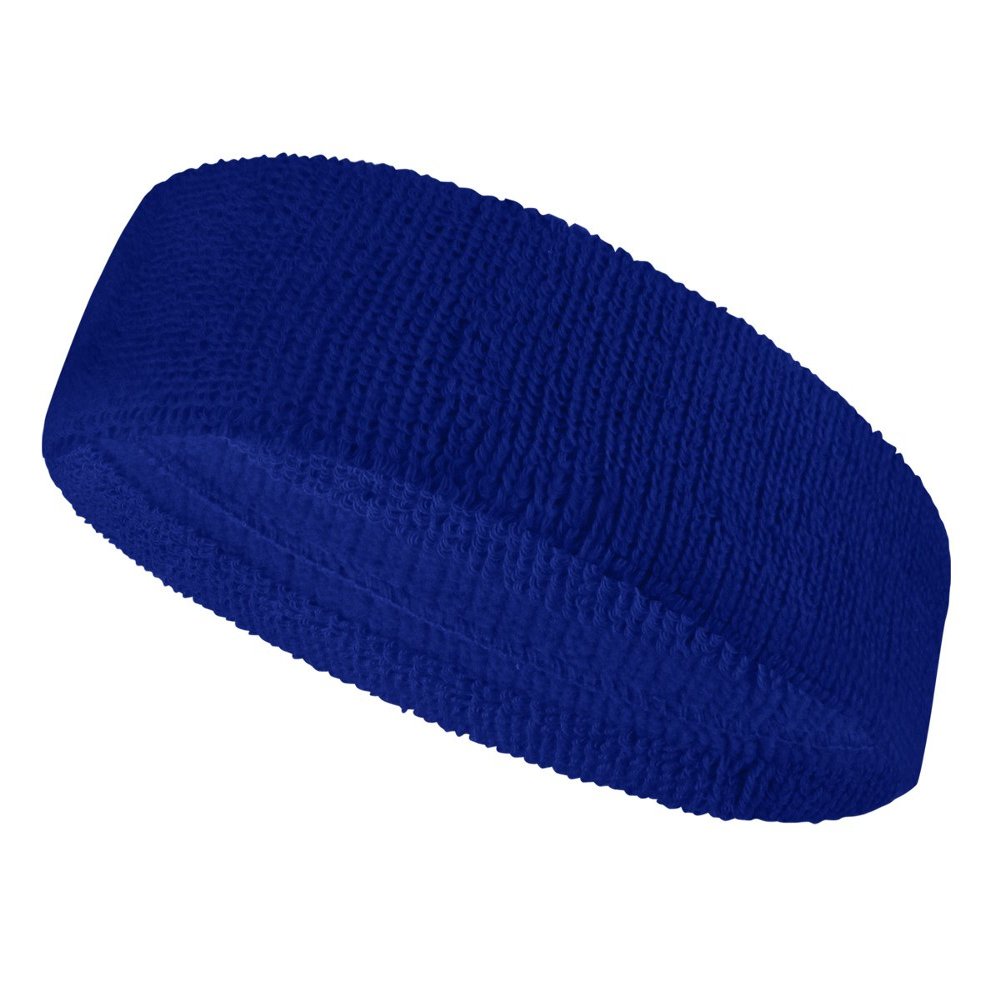 Couver Customize Number/Text Large Premium Blue Terry Head Sweatband(1 Piece)