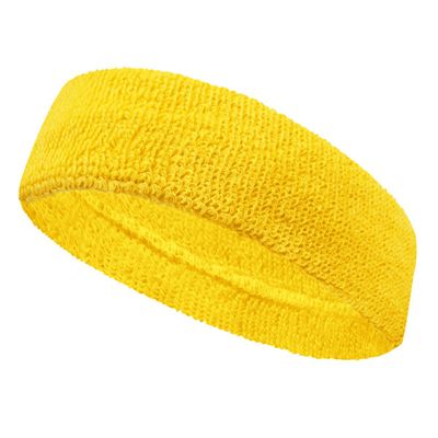 Couver Customize Number/Text Long Premium Bright Yellow Terry Head Sweatband(1 Piece)