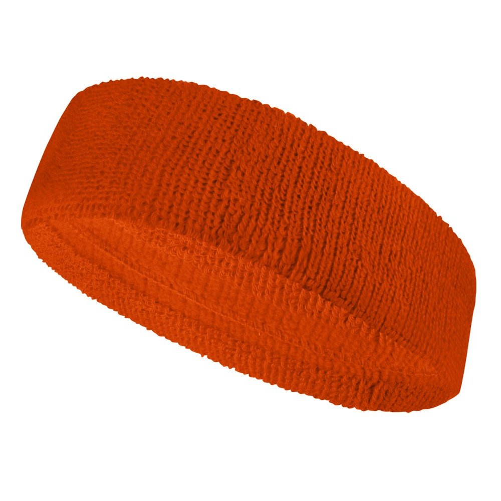 Couver Customize Number/Text Long Premium Dark Orange Terry Head Sweatband(1 Piece)