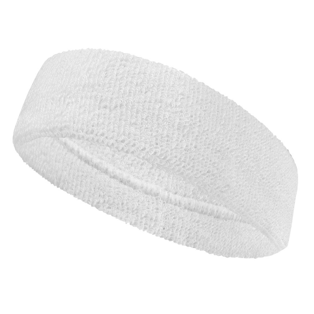 Couver Customize Number/Text Large Premium White Terry Head Sweatband(1 Piece)