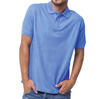 FRESH TEE Men's Short Sleeve Regular Pique Polo Shirt Azure