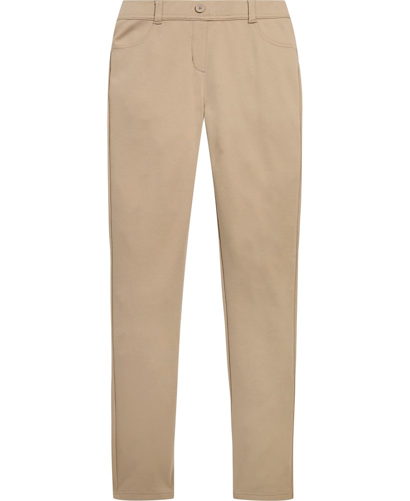 Nautica Girls' School Uniform Stretch Interlock Legging, Khaki, 8