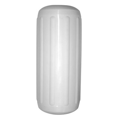 Ocean Fenders RT3 Series Ribbed Inflatable Boat Fender, Horizontal & Vertical Use, 10.4" x 27"/0.63", White