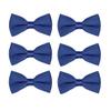 FOMANN Boys Bow Tie Wholesale 6 Pack Children Pre-Tied Formal Tuxedo Bowties Kids Solid Ties (Navy) view 1