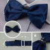 FOMANN Boys Bow Tie Wholesale 6 Pack Children Pre-Tied Formal Tuxedo Bowties Kids Solid Ties (Navy) view 3