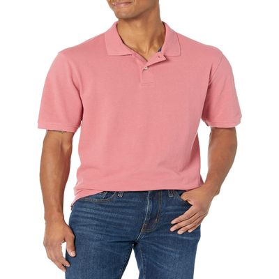Amazon Essentials Men's Regular-Fit Cotton Pique Polo Shirt (Available in Big & Tall), Washed Red, XX-Large