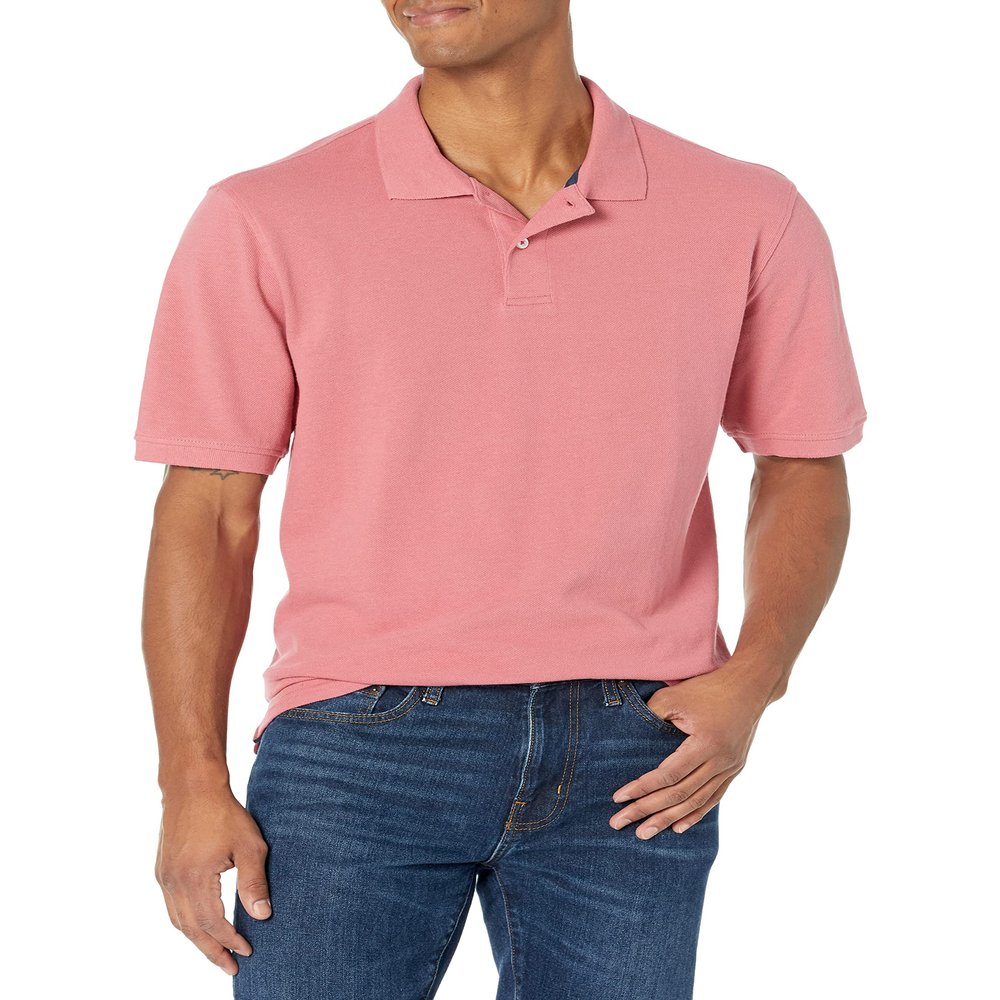 Amazon Essentials Men's Regular-Fit Cotton Pique Polo Shirt (Available in Big & Tall), Washed Red, XX-Large