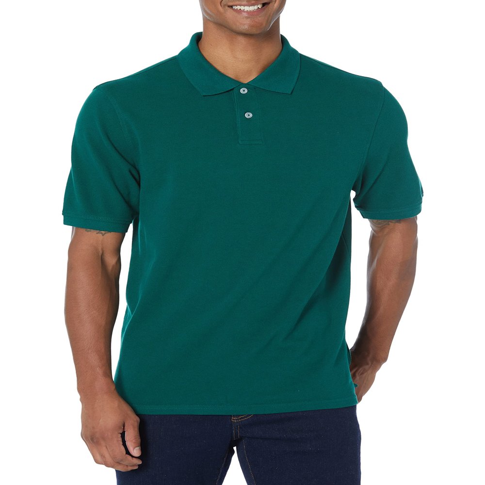 Amazon Essentials Men's Regular-Fit Cotton Pique Polo Shirt (Available in Big & Tall), Army Green, Medium