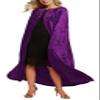 Urban CoCo Women's Costume Full Length Crushed Velvet Hooded Cape (Series 2-Purple) view 4