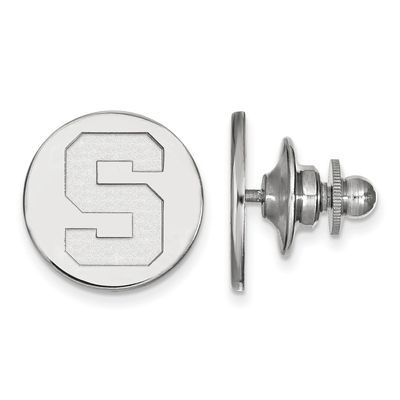 14k White Gold Logoart Michigan State University Lapel Pin