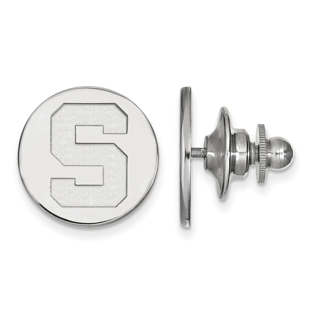 14k White Gold Logoart Michigan State University Lapel Pin