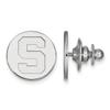 14k White Gold Logoart Michigan State University Lapel Pin view 1