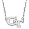 Georgia Tech Small (1/2 Inch) Pendant w/Necklace (14k White Gold) view 1